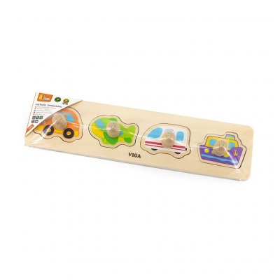 Detské drevené puzzle s úchytmi Viga Transport