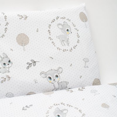 3-dielne posteľné obliečky New Baby 100/135 cm Srnka sivo-rúžové