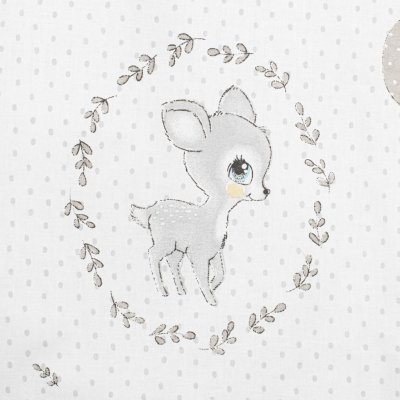 3-dielne posteľné obliečky New Baby 100/135 cm Srnka sivo-rúžové