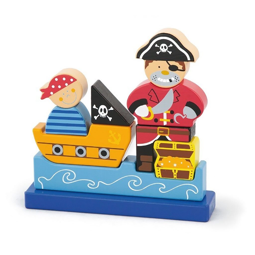 Drevené magnetické puzzle kocky Viga Pirát