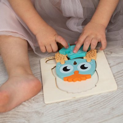 Detské vkladacie puzzle Akuku Sovička