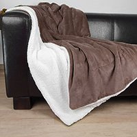 Ovečková deka Ela tmavo hnedá