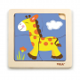 Drevené puzzle pre najmenších Viga 4 ks Žirafa