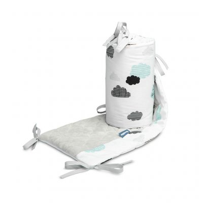 Mantinel do postieľky plyš Sensillo obláčiky modré