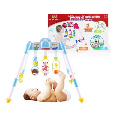 Detská hrajúca edukačná hrazdička De Lux Baby Mix blue