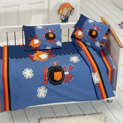 Bavlnené návliečky do postieľky SKY MODRÁ