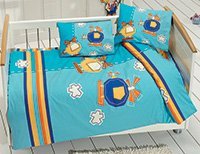 Bavlnené návliečky do postieľky SKY TYRKYS