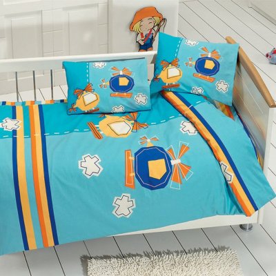 Bavlnené návliečky do postieľky SKY TYRKYS