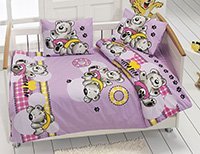 Bavlnené návliečky do postieľky MEDVEDÍK VIOLET