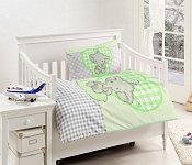 Návliečky do postieľky SLONÍČA ZELENÉ